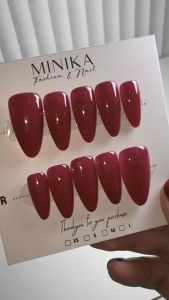 Minika - 10pcs Kuku Palsu Premium Free Toolkit  - Press on Nails Modis Lucu Cute Murah Tahan Lama