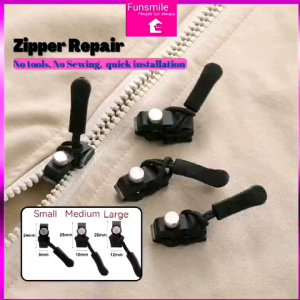 FUNSMILE : 1/2PCS Replacement Zipper Slider No Tools/ No Sewing Removable Zipper Repairer Universal Instant Zipper