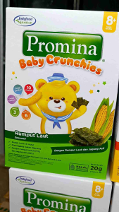 Promina Baby Crunchies Keju Cheddar/Rumput laut/ayam brokoli  Ukuran 20gr(2packsx10gr) Usia 8+Bulan