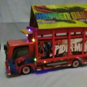 truk oleng kayu asli besar panjang 55 cm sepiderman miniatur truk