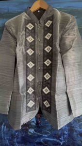 [SINGAPORE READY STOCK] Men’s Coat Barong in Gray Organza