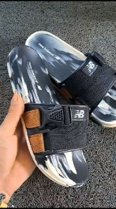 Sandal slop pria tali klip new blence NB loreng full box dan tas godibag