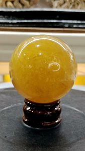 Natural Super High Gred Yellow Fluorite Crystal Ball Ornament YF04