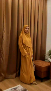 baju kaftan set tudung ironless