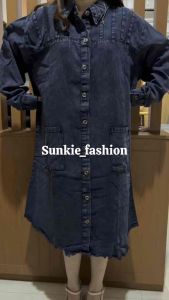 DRESS JEANS JUMBO POLOS BAHAN JEANS PREMIUM (LEMBUT) DIJAMIN BAHAN BAGUS DAN JUMBO (KETERANGAN LD ADA DI FOTO)
