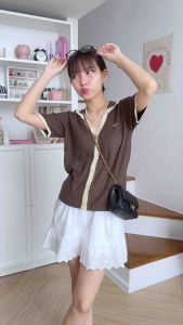 PlainandPlane Sunshine Knitted Polo เสื้อโปโลไหมพรมคอวี