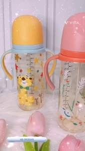 Botol susu bayi PPSU anti kolik 330ml bonus sedotan gravitasi / botol bayi ppsu
