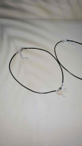 Baby Choker Butterfly Pearl Holo Liontin Kalung Tali Kupu Kupu Mutiara Transparant Holo