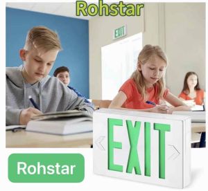 【COD&Ready】Rohstar double face Exit sign board rechargeable (red/ green) Arraw adjustable LED Emergency lights