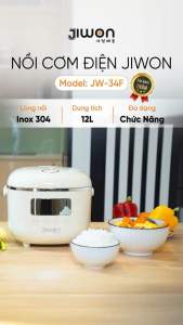 Nồi Cơm Điện Tách Đường JIWON JW-34F Dung Tích 1.2L 8 Chức Năng Nấu Toàn Cho Sức Khỏe