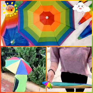 PAYUNG TOPI PELANGI / TOPI MANCING GOLF / TOPI PAYUNG ANAK & DEWASA / TOPI PAYUNG SERBAGUNA / PAYUNG PRAKTIS ANTI HUJAN ANTI PANAS | RAINBOW UMBRELLA HAT / HBU7812