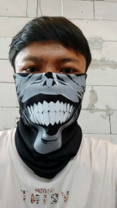 Masker buff Neck Gaiter Solo Leveling Anime Multifungsi Slayer Bandana pelindung wajah sunmorimotor keren terbaru