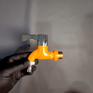 Kran Air Tembok Model Engkol Drat 1/2 Inch PVC | Kran Kamar Mandi