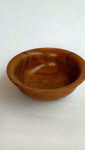 Mangkuk Bibir Kayu Jati Tanpa Bahan Kimia