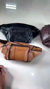 Tas cod pria selempang full kulit luar dalam tas kulit pinggang banyak penyimpanan