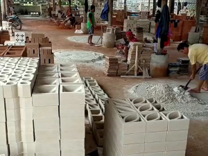 roster beton lubang angin anti tampias / hiasan dinding varian motif warna abu putih merah teracota