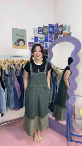 Overalls Rok Jeans Hijab Vintage Warna Unik