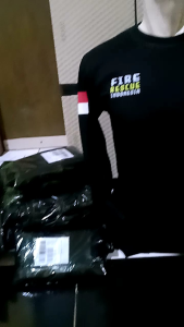 Kaos Oblong Lengan Panjang Pemadam Kebakaran Lengan Manset Warna Hitam Premium / Baju Damkar Keren
