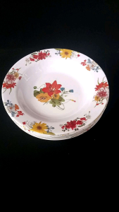 piring plastik motif bunga piring makan