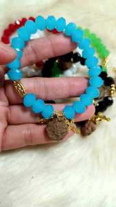 Pampasuwerte sa Pera Negosyo Bracelet Gumamela Celis Pampaamo Proteksyon w/Mama Mary/Cross/Money Tree