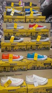 รองเท้าผ้าใบทรงคอสเวิส แบบผูกเชือก แบรนด์แท้ รุ่น 1207 ไซส์ 37-47