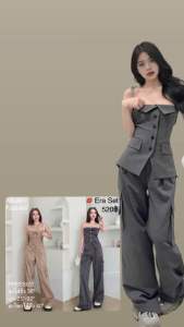 Era Set เซทฟรีไซส์ เกาะอกสม็อคหลังสวย และกางเกงทรงคาร์โก้เท่ๆ