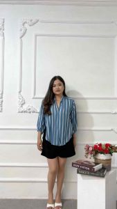 Kemeja Blouse Fuxii Jumbo Wanita Lengan Panjang