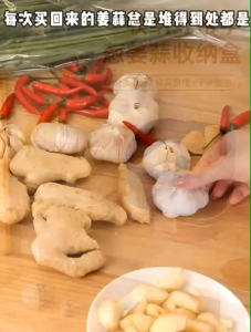 OHHDEER Double-Layer Wall-Mounted Storage Box For Onion Ginger Garlic No Hole Drilling With Hooks Storage Basket