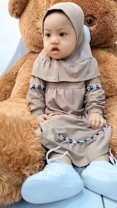 Gamis bayi perempuan melati// 0-18 bulan Baju gamis bayi perempuan 0 6 bulan Gamis bayi perempuan 6i