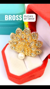 Bross Alloy Merak Gold & Mutiara Air Tawar: Beli 4 Bonus Cincin