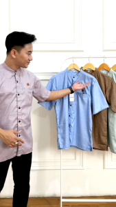 Alfaz - Baju Kemeja Koko Muslim Lengan Pendek Polos Warna Hitam