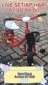 Sepeda Anak Roda Tiga 3 AVIATOR AT 252 Ban Tipe Karet Keranjang Besar