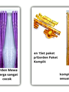 Gorden Pintu Jendela Paket Lengkap Model Semokring/Gorden 10 Ring/5 Gelombang/Gorden jendela paket Lengkap