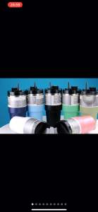 LRMS Termos Mug Jumbo Mobil/Kantor/Rumah Minimalis 600ml 800ml Simple + Free Straw Stainless SUS 304 600ML&900Ml