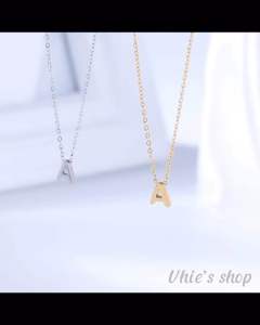 Kalung Titanium Wanita Liontin Huruf Inisal A Sampai Z Warna Gold Anti Karat Dan Anti Luntur Aksesoris Perhiasan Fashion Cewek Terbaru Terlaris Korea Style Asli Ori Import B01-B26