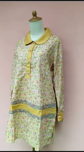 Baju Wanita Blouse Salma Katun Yellow Green 1 Handini Fashion
