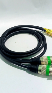 TERLARIS KABEL DARI MIXER KE POWER / SPEAKER AKTIF 2 CANON XLR FEMALE TO RCA 1 METER 5 METER