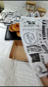 [ 50 PCS ] Kertas Baking / Wax Paper Motif YUMMY ~ uk 23 x 28 cm ~ LUXURY