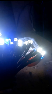 lampu dekorasi seribu bintang ukuran 14 meter putih mix biru (bohlam 8mm)