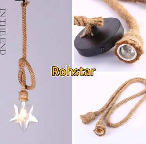【COD&Ready】Rohstar Socket E27 100cm widely uesed Rope Ceiling Light Retro Pendant Light Lamp Holder Hang Light