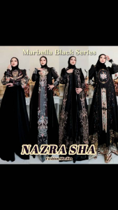(2oN) ALYA MARBELA HITAM ( LAURA-ALISHBA-DANIYA-YASMINE ) NARRAYA Baju Dress Gamis Marbella Black Series By Alya Syari. Nazra Sha