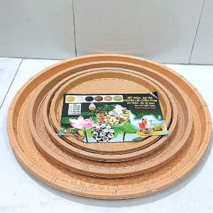 Mẹt nhựa giả mây tre bán bún đậu mắm tôm dùng cho nhà hàng quán ăn