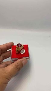 แหวนทอง 18k พลอยทับทิม พลอยนิล ช่วยเสริมพลังอำนาจ ความสำเร็จ ร่ำรวยเงินทอง