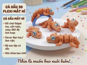 Cá Sấu 3D Flexi Mặt Hí - Đồ chơi fidget_toys xoay 360 độ linh hoạt - Bộ sưu tập cá sấu - Móc khóa bao chill