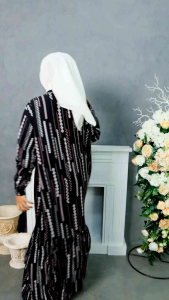 Naira Dress by Gamela Official - Black - Dress Rayon Valencia super tebal dan lembut- Gamis Rayon Tebal dan lembut - Rayon Premium Rayon Valencia Katun Wanita Muslim Nyaman