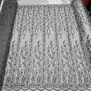 (COD) Jual Kain Tille Organza Bordir Motif Sumbabahan Lembut dan Halus