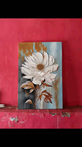 Lukisan Dinding Ruang Tamu Bunga Aesthetic Dekorasi Rumah Ukuran 90x60cm dan 120x80cm - Future Art Painting