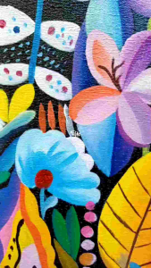 Hiasan Dinding Aesthetic Lukisan Abstrak Modern Bunga Colorfull Eclectic - future art painting