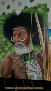 Lukisan Wajah Suku Adat Orang Papua Pegunungan: Mengenal Lukisan Kanvas Ukuran 70x90 cm