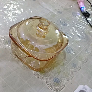 Mangkok Tutup Elegan Crystal GOLD 15 cm